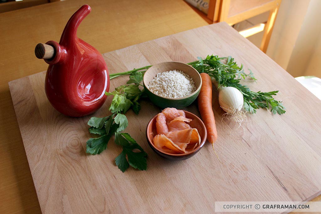 Risotto con salmone affumicato